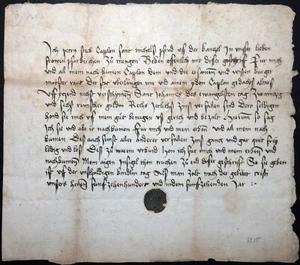 HANDSCHRIFT LIEBFRAUEN KIRCHE MENGEN ÜBERLINGEN KAPLAN BÜRGERMEISTER SIEGEL 1515 - Picture 1 of 6