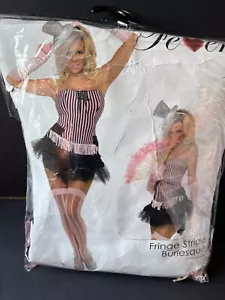 New Smiffys Adult Fringe Stripe Burlesque Corset & Skirt Costume (XS) Size 4/6 - Picture 1 of 6