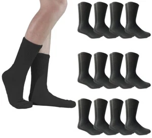 12 Pairs Value Pack of Wholesale Sock Deals Womens Crew Socks, 9-11 (Black) - Picture 1 of 7