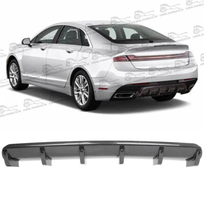 Rear Bumper Lip Lower Side Diffuser 6Fins Carbon Style For Lincoln MKZ MKS Sedan - Image 1 of 4