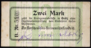 GRÄTZ / GRODZISK WIELKOPOLSKI 1914 2 Mark Early WWI German Notgeld Poland Posen - Picture 1 of 2