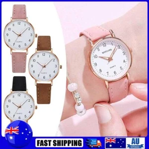 Women Quartz Minimalist Watch Leather Strap Convenient for Casual Daily Office - Picture 1 of 18