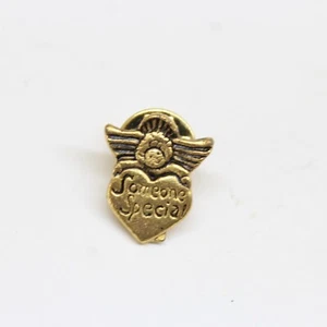 Someone Special Wings and Heart Pin Lapel Gold Tone Collectible - Picture 1 of 3