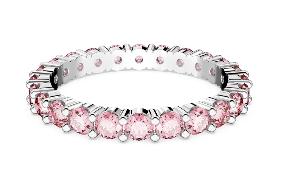Swarovski - Matrix ring - Round cut, Pink, Rhodium plated - Size: 55 - Image 1 of 1