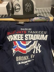 2020 New York Yankees Opening Day Pandemic Blue T-Shirt Medium Blue Jays NY MLB