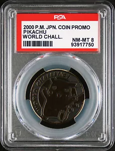 2000 Pokemon Coin Pikachu World Challenge PSA 8 NM-MT - Picture 1 of 2