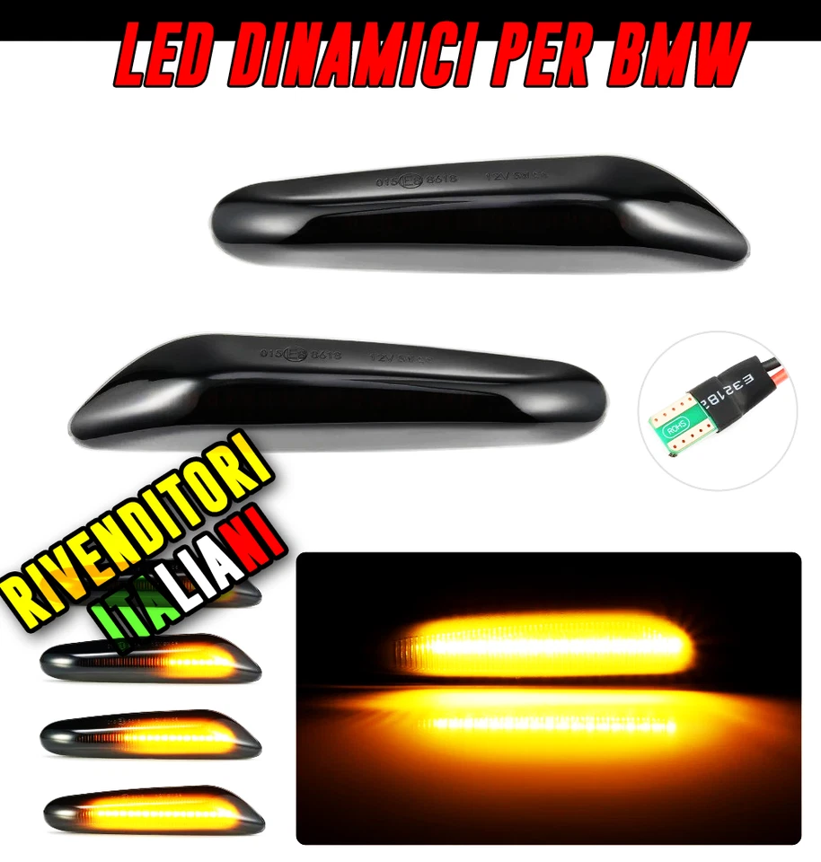 Led Dinamici Freccia serie 3 5 BMW E90 E91 E92 E93 E60 E87 E82 E84 E46 X1 - Immagine 1 di 1