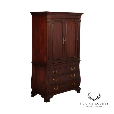 Henkel Harris Mahogany Bombe Armoire Cabinet Cover