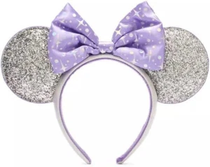 Disney Parks Tomorrowland Celestial Minnie Mouse Silver Purple Ears Headband NWT - Picture 1 of 5