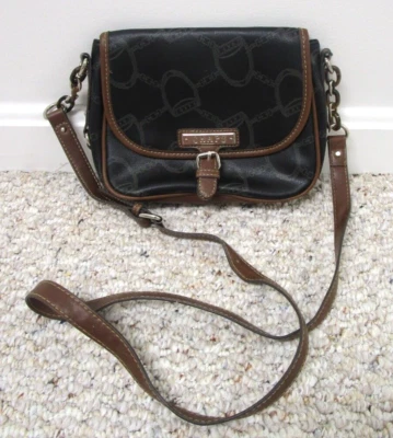 Bolso Bandolera Chaps Estribos Negro Marrón Logo Imitación Cuero 9x6x3 Foto 1 de 4