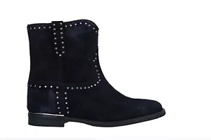 SPAZIOMODA STIVALI DONNA BLU PELLE SCAMOSCIATA TAGLIA 40 US 9 MADE IN ITALY Borchie - Foto 1 di 9