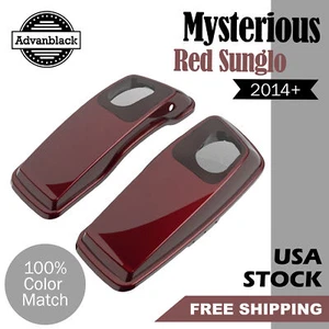 Advanblack Mysterious Red Sunglo Saddlebag Speaker Lids Fits Harley Touring 14+ - Picture 1 of 13