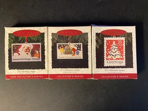 Hallmark Andenken USA Weihnachten Stempel Ornamente - Kompletter Satz von 3 - Bild 1 von 15