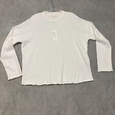 Eileen Fisher Top Womens XS White Sweatshirt Crewneck Boxy Organic Cotton Shirt