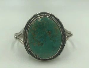 Navajo Phillip Yazzie ~ Sterlingsilber/Kingman Türkis Armreif Armband ~ 25,8 g - Bild 1 von 7