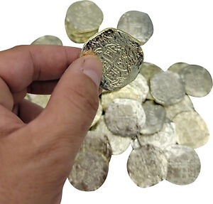 Large Gold Ancient Pirate Coins 1.5" (72 Pieces) Treasure Coins for Kids.