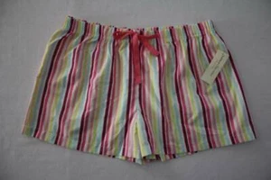 NUOVI pantaloncini pigiami da donna taglie forti taglia 1X pigiami lounge a righe inferiori - Foto 1 di 2