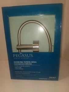 PEGASUS 532 617 INNBURG TOWEL RING BRUSH NICKEL CONTEMPORARY COLLECTION - Picture 1 of 5