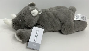 NWT Carters Grey Rhinoceros Rhino Plush Baby Toy Stuffed Animal Lovey 67298 - Picture 1 of 8