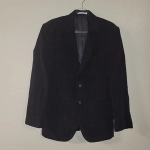 Chereskin Corduroy Blazer Sportcoat Mens 40R Black 2-Button Lined Shoulder Pads - Picture 1 of 19