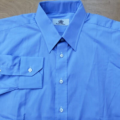 Lnwot Oxxford 衣服蓝色末端隐藏 Btn Dwn 定制衬衫 17 1/4 美国 — 第 1/4 张图片