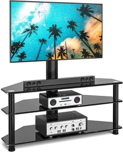 Soporte de TV Esquinero para Televisores Planos Curvos de Plasma LED LCD OLED de 32-70 Pulgadas, Ajuste de Altura - Imagen 1 de 12