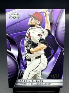 2025 Topps Chrome Black Purple Refractors #69 Corbin Burnes 21/75 Arizona DBacks - Picture 1 of 2