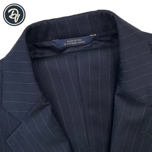 Mens 44 R Brooks Brothers 1818 Madison X Estrato Navy Blue Pinstripe Wool Suit - Picture 1 of 24