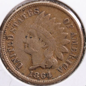 1864 Indian Head Cent, Fine Circulated Coin, Store #CT0765 - Picture 1 of 2