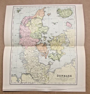 Denmark Antique Map W&R Chambers - Picture 1 of 1