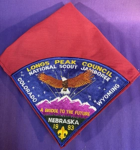 BSA Neckerchief LONGS PEAK COUNCIL 1993 Pie Patch National Jamboree Boy Scouts - Picture 1 of 3