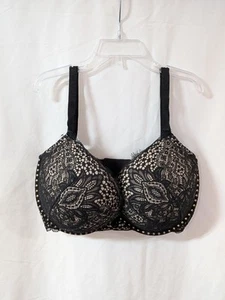 Victoria's Secret Bra Very Sexy Push Up Black Lace Strap 34DDD Logo EUC - Picture 1 of 13