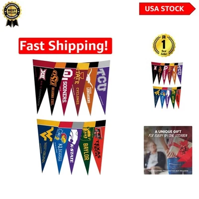 Officially Licensed NCAA Big 12 Pennant Set - Baylor Bears & All Teams Included - Image 1 of 4