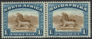 SÜDAFRIKA 1927 GNU 1/- PAAR LONDON DRUCK - Bild 1 von 2