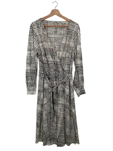 H&M Vestido cruzado Mujeres Vestido Talla EU 42 negro-blanco look casual - Imagen 1 de 5