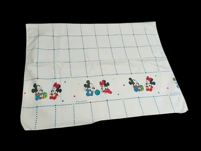 VTG Disney Babies Mickey Minnie Mouse Flannel Crib Receiving Blanket 38”x25” - Image 1 of 4
