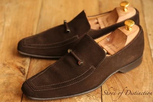 Louis Vuitton Brown Suede Shoes Loafers Mens UK 7.5 US 8.5 EU 41.5 - Picture 1 of 13