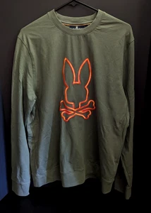 Psycho Bunny Floyd Embroidered Crewneck Sweat Shirt Agave Green Size Large - Picture 1 of 9