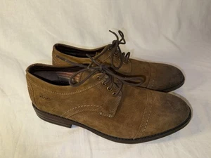 CLARKS Collection Men’s Delsin Brown Suede Oxford Dress Shoe Sz 9.5 QQ - Picture 1 of 14