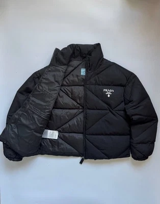 Prada Women’s Re-Nylon Puffer Jacket – Black – Size [L – Excellent Condition - Image 1 of 4