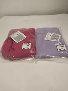 2 Women Within Hirschoff Plus Size Pants Elastic Waste 6X Petite Pink & Purple - Picture 1 of 9