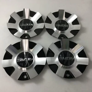 Set 4 Touren TR60 18/20" 3260 Black Machined Wheel Rim Center Caps C1032602B - Picture 1 of 6