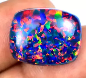 12.40 CT Natural Ethiopian Black Fire Opal Certified Very Rare Precious Gemstone - Picture 1 of 8
