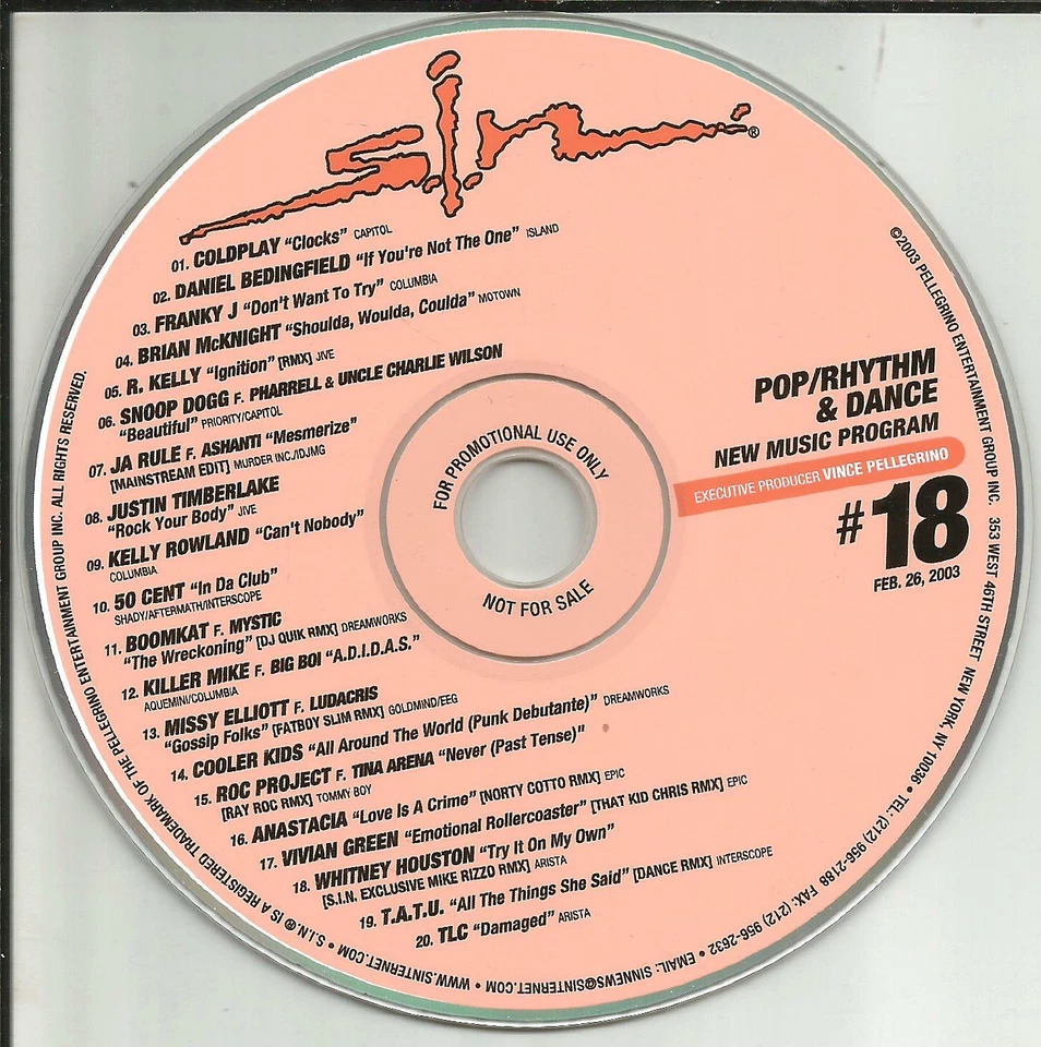 REMIXES PROMO CD ANASTACIA R. Kelly TINA ARENA Whitney Houston T.A.T. U. Boomkat Foto 1 de 1