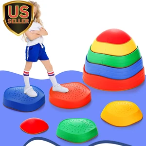 5 Pieces Balance Stepping Stones for Kids, Non-Slip Plastic Balance River Stones - Picture 1 of 8