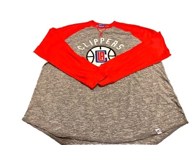 Новый с Ярлыками LA Clippers Sz 2 X красный - серый реглан длинным рукавом Majestic MLB Paul George футболка - Изображение 1 из 4