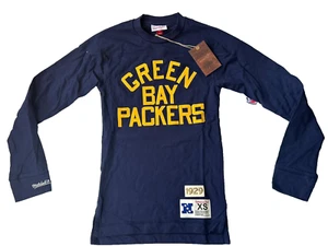 Mitchell & Ness Green Bay Packers Throwbacks Blau Langarm Herren Größe XS - Bild 1 von 14