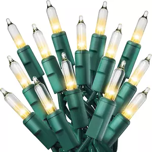 100 Count 20 Ft Clear Christmas Tree Twinkle Lights for Indoor Outdoor Use Xmas - Picture 1 of 12