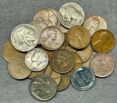 ESTATE SALE OLD US COINS STARTER LOT SILVER DIME BUFFALO NICKELS COLLECTOR COINS - Image 1 of 4
