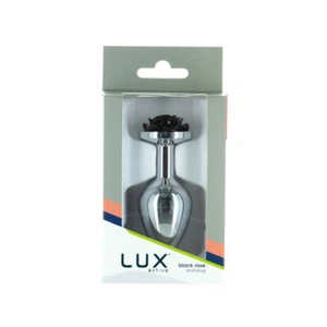 Lux Active Rose Metal butt plug 3.5 in. Black - Picture 1 of 3